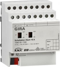 Spínací člen 2x 16 A KNX p.na l. DIN GIRA 104000