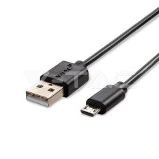 1M Micro USB cable 1.0A PVC, Silver series, black color, VT-5301 V-TAC SKU8481