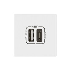MOSAIC LINK USB NABÍJEČKA A+C 3A 15W 2 MODULY BÍLÁ LEGRAND 077570L