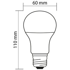 LED žárovka 8W, E27, 4000K, CRI80, vyz. úhel 200°, 360° 806lm