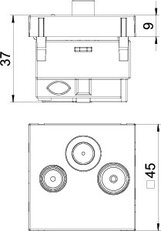 OBO ANT-3SD SWGR1 Anténní zásuvka TV/R/SAT 45x45mm černošedá RAL 7021