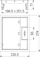 OBO GES6M-2 10U Přístrojová jednotka pro montáž kanálů 274x221x70 Nerez ocel