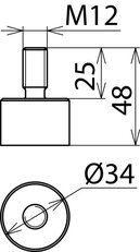 Připojovací prvek A se závitem M12x25mm k navaření ocel/galZn DEHN 705501