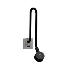 NOVÁ UNICA Lampička + USB nabíječka typu A 2.1A, Aluminium SCHNEIDER NU360330