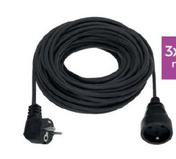 Prodlužovací přívod PS-1015G-1,5 15m, 1x zás. s uzemněním, H05RR-F 3x1,5 černá