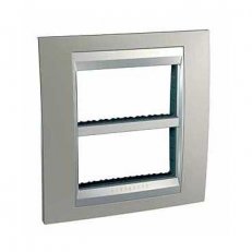 Unica Top Krycí rámeček 2x4 moduly, Nikl/Aluminium SCHNEIDER MGU49.424.039