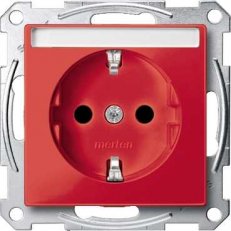 Merten Zásuvka 250V/16A SCHUKO popisové pole System M rubínová MTN2302-0306