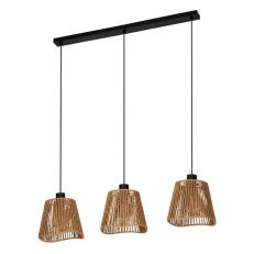 Závěsné svítidlo LAVISTER E27 černá/papír NATUR 3X60W IP20 EGLO 44073