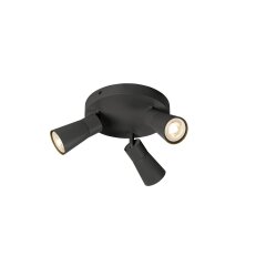 SLV PURI 2.0 Cone, nástěnné a stropní svítidlo, kulaté, 3 x max. 6W GU10, černá