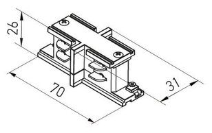 TRACK N DALI 3c LINEAR CONNECTOR BK