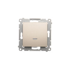 Přepínač křížový, s orientačním LED, řazení 7So, 10AX, 250V, zlatá matná