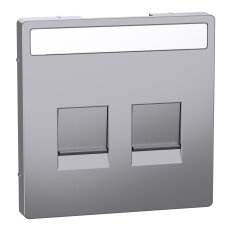 Centrální deska, Merten System D, s popisovým polem, stainless steel, plast