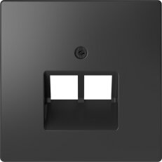 Centrální deska, Merten System D, RJ45, dvojitá, antracit, plast MEG4522-6034