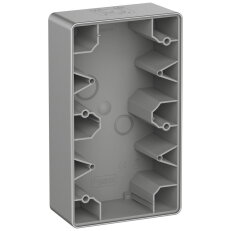 Nástěnná krabice, Merten Antivandal, dvojnásobná, vertikální, matně stříbrná