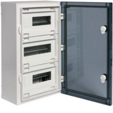 Rozvaděč nástěnný vector, IP65, 3-řadý, 36 mod., průhl. dvířka, 500x300x160
