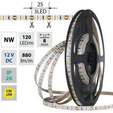 LED pásek SMD2835 NW, 120LED/m 5m, 12V, 9,6 W/m MCLED ML-121.839.60.0