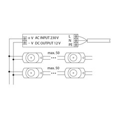 LED modul 1x SMD2835, 0,4W, 12V, 33mA, 6550K, 170°, IP65 MCLED ML-211.003.51.0