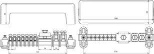 Ekvipotenciální přípojnice s krytem 7x 2,5-25mm2, 2x16-95mm2, 1x pásek 30x4mm