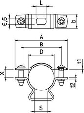 OBO ASL 733 25 A2 Distanční příchytka s připojovacím závitem M6 20-25mm Nerez