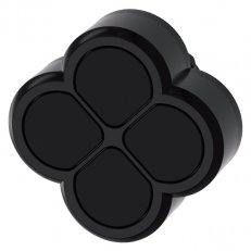 čtyřtlačítko, 22 mm, kulaté, plast, černé, tlačítka, plochá