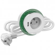 Unica System+ Stolní box XS se zás./USB A 3.1A zápustný Bílá SCHNEIDER INS44006