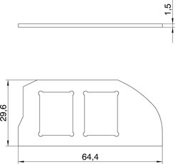 OBO MPRM2 2C Modulární nosič s 2 x děr.obr. typ C 19,3x14,8 Nerez ocel