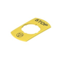 Žlutý obdélníkový štítek 30x60 mm, otvor 22 mm, popis STOP PIZZATO VETF32G5103