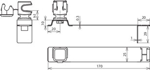 Podpěra vedení FLEXIsnap nerez/plast hnědý H16mm, d8mm DEHN 204936