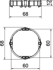OBO ZU 12-PR Vyrovnávací kroužek pro krabici pod omítku O60mm H12mm PS