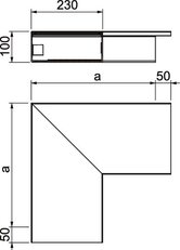 OBO WDK F100230CW Plochý roh pro kanál WDK 400x230x100 krémová bílá