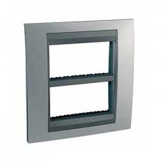 Schneider MGU49.424.238 Krycí rámeček Top 2x4 moduly, Cromo mat/grafit