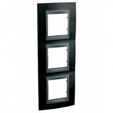 Schneider MGU66.006V.293 Krycí rámeček Top 3násobný vert.,Rhodium Black/
