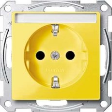 Merten Zásuvka 250V/16A SCHUKO popisové pole System M žlutá MTN2302-0307
