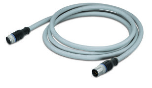 Napájecí kabel, Zásuvka M12A,  přímá, Zástrčka M12A,  přímá 4pól.