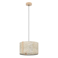 Závěsné svítidlo HONTONGAS E27 černá/dřevo BEIGE M.HEU 1X25W EGLO 390323