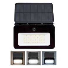 LED solární světélko se senzorem, 6W, 660lm, 3CCT, Li-Ion, černá SOLIGHT WL913