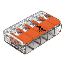 Páčková spojovací svorka 5x 0,14-4 mm2 (CYA) WAGO 221-415