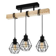 Stropní svítidlo TOWNSHEND 5 černá/dub 3X60W IP20 EGLO 44074
