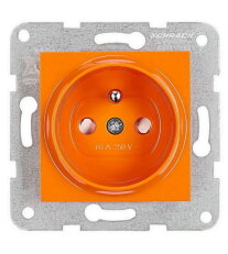 Zásuvka ČSN bezpečnostní clonka, šroubové svorky, oranžová SCHRACK EV101258--