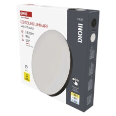 LED přisazené svítidlo DIONI kruhové, černé, 32W, se změnou CCT EMOS ZM7155