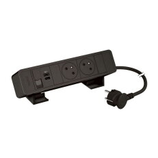 ONDESK 2X2PT USB AC RJ45 C6 FTP ČERNÁ
