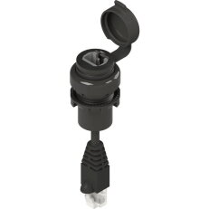 Zásuvka RJ45 - Kabel 2,5 m; Černý krouže