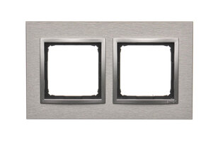 Rámeček 2 -násobný Simon 54 Nature, IP20/IP44, kovový inox klasický DRN2/77