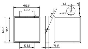 Sada pro přisazení svítidla RC159Z SMB W60L60 60x60 cm PHILIPS 872016975214699