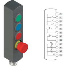 Ovládací jednotka BN 4 prvky (konfigurace A84) IP65 PIZZATO BNAC4ZA84