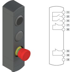 Ovládací jednotka BN 3 prvky (konfigurace A87) Konektor M12, 8 pólů, IP65