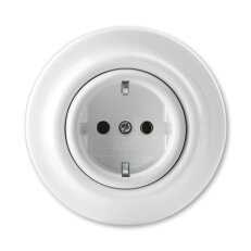 Zásuvka ABB DECENTO s bočními kontakty, bezšr, bílá 6620K-C07449