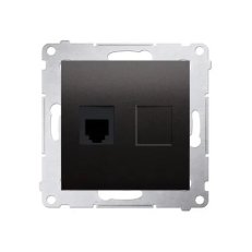Telefonní zásuvka RJ12 jednonásobná, antracit mat, metalizované DT1.01/48