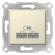 Sedna 2xUSB nabíjecí konektor 2.1A, Beige SCHNEIDER SDN2710247
