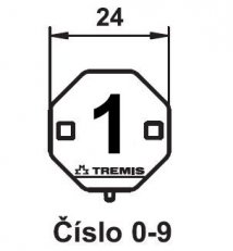Štítek označení svodu č. 1 plast Tremis VS001